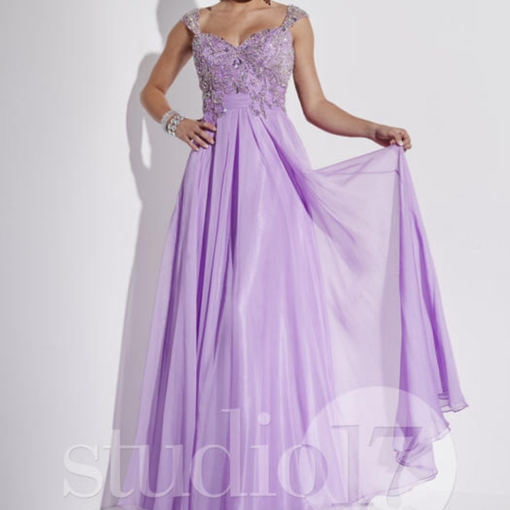 NWT Purple Beaded Prom Dress - Picture 1 of 9